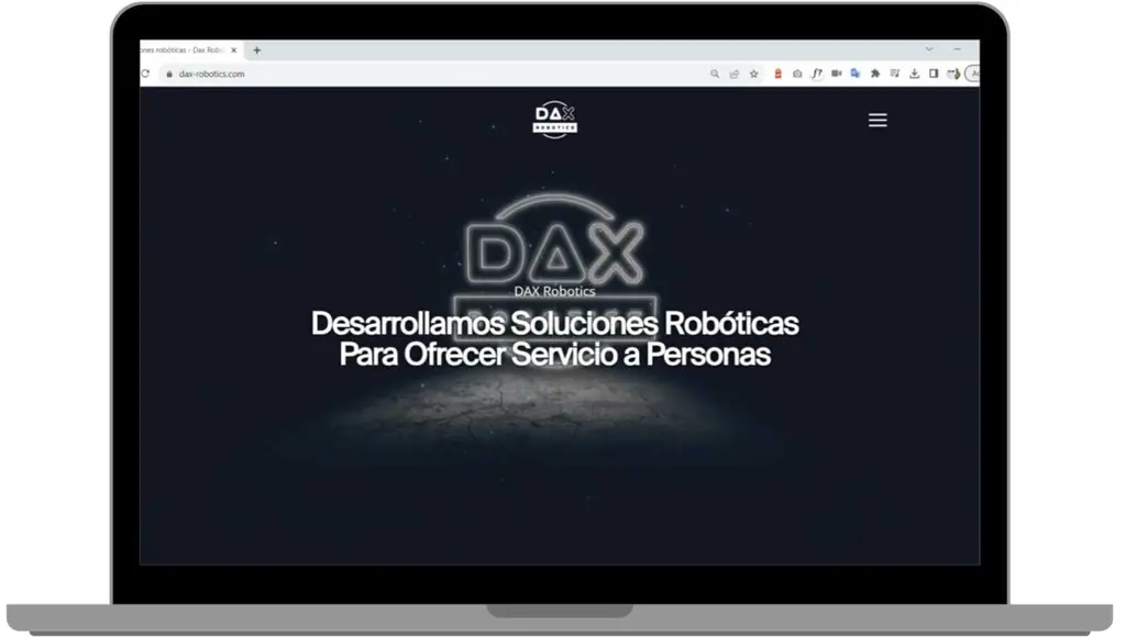 Diseño de la web de Dax Robotics realizado por Necotec
